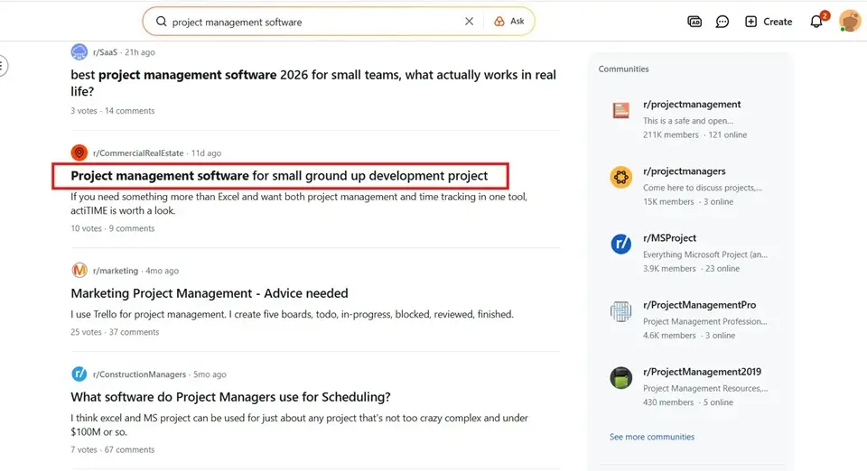 Showing Low Competitive Keywords On Reddit