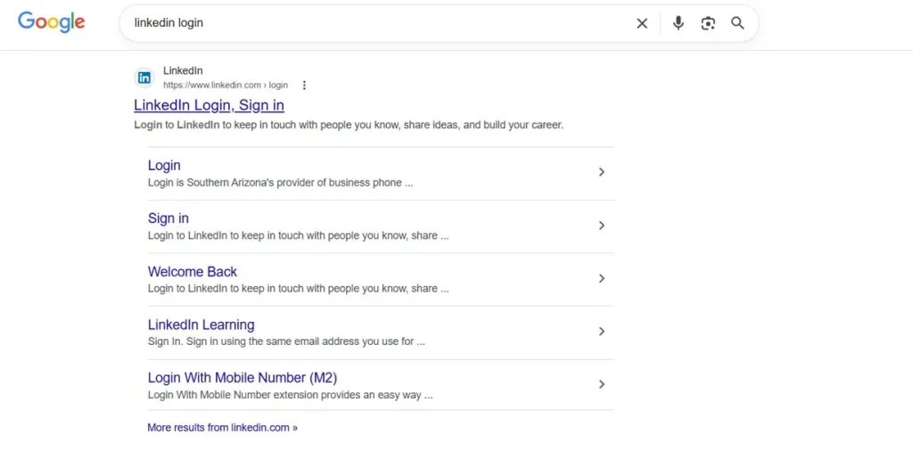 Search Intent: Navigational Keyword Example