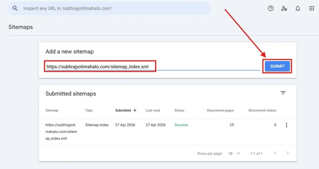 Submitting Sitemap On Google Search Console
