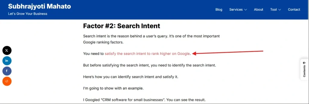 Descriptive Anchor Text Example