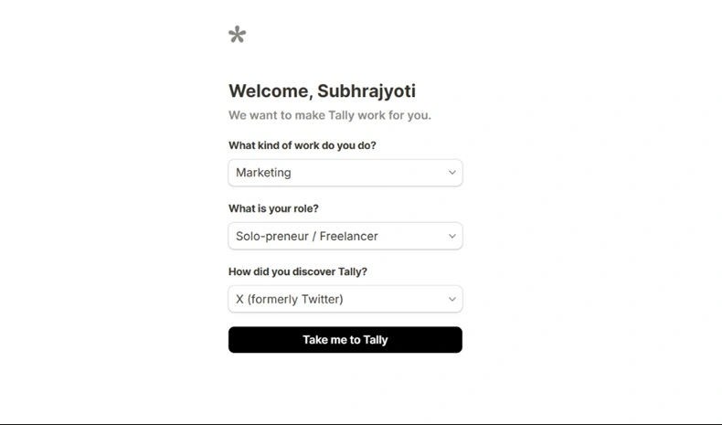 Tally Onboarding Details