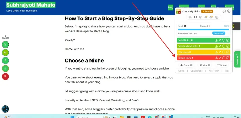 Check My Links To Find Broken Links For My Blogging